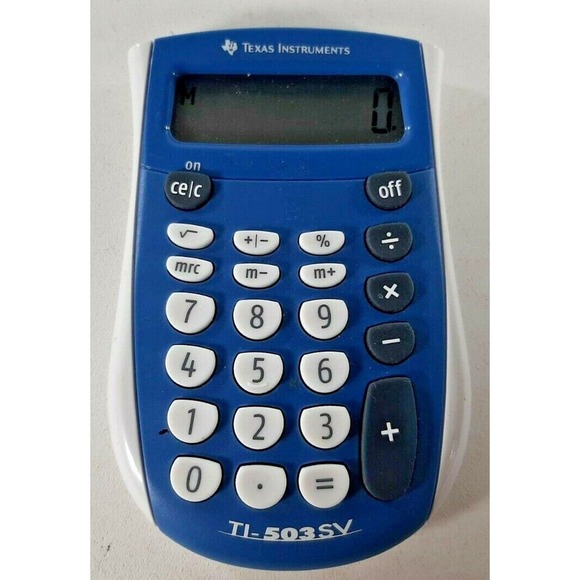 Texas Instruments TI-503SV Handheld Calculator Eight Digit LCD Blue Pocket Size - Picture 1 of 6